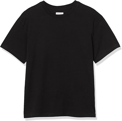 Black drop shoulder T shirt for women's