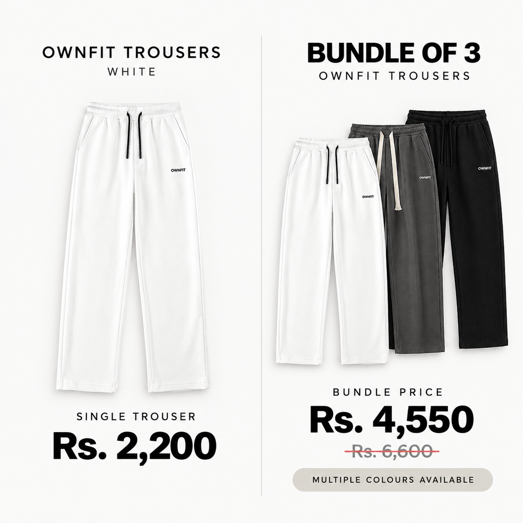 pack of three black grey white