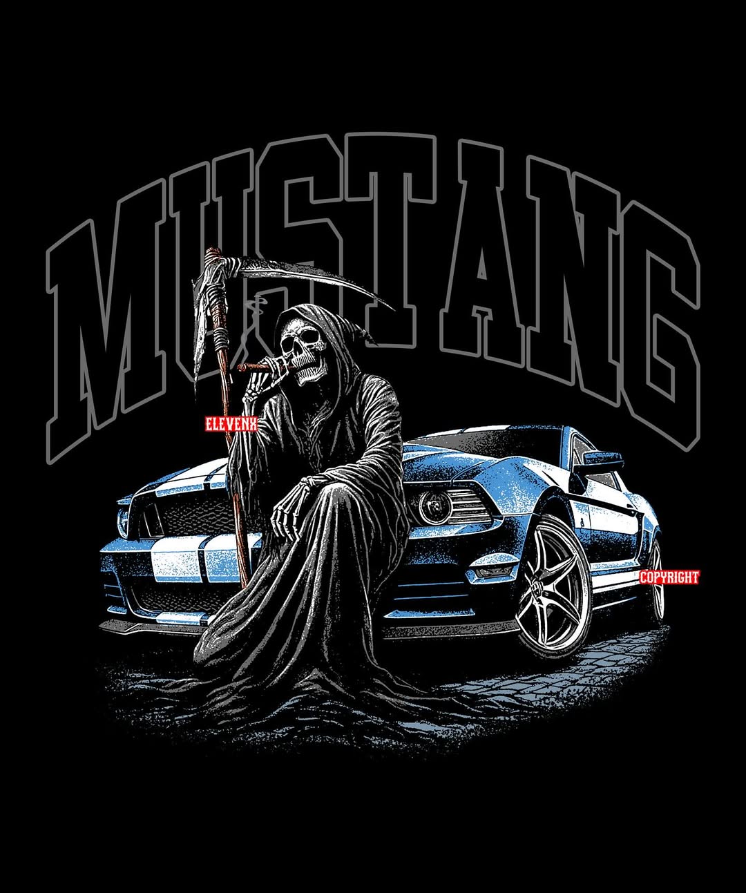 Mustang printed Drop shoulder