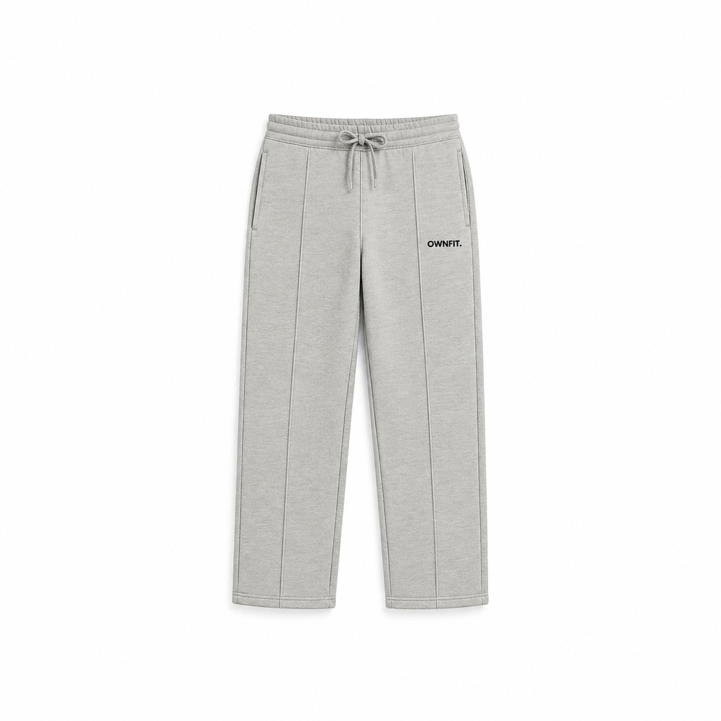 haider grey straight fit trouser for mens in french terry