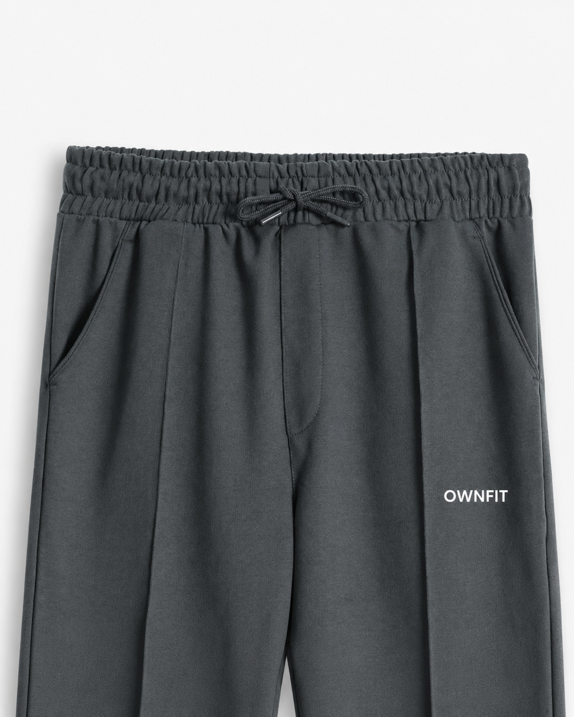 charcoal straight fit trouser for mens in french terry