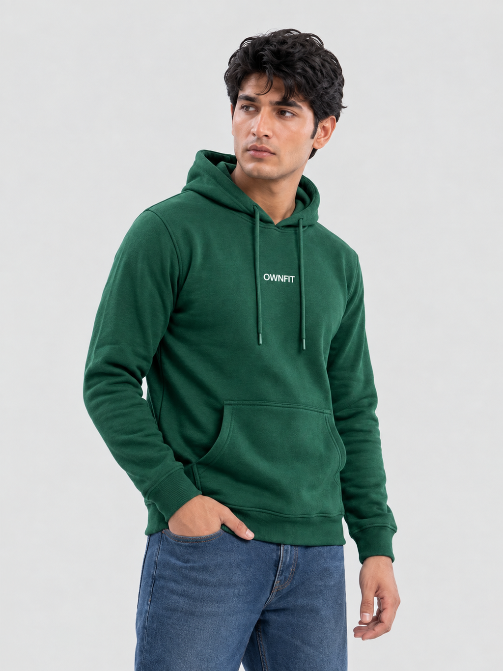 Deep green Hoodie with Ownfit DTF