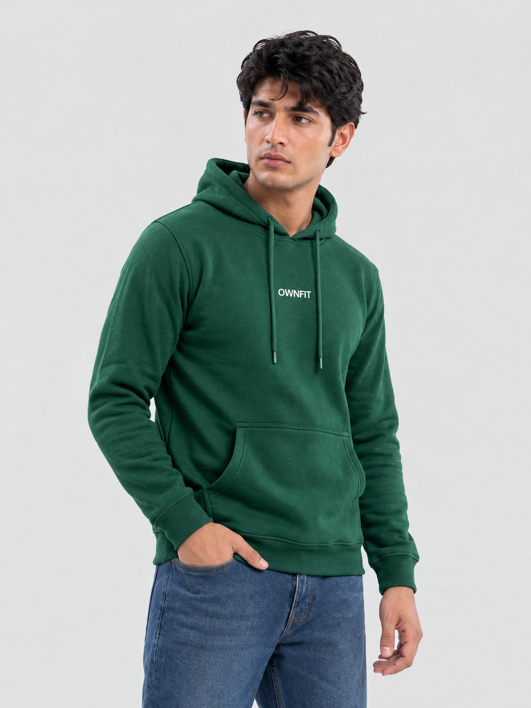Deep green Hoodie with Ownfit DTF