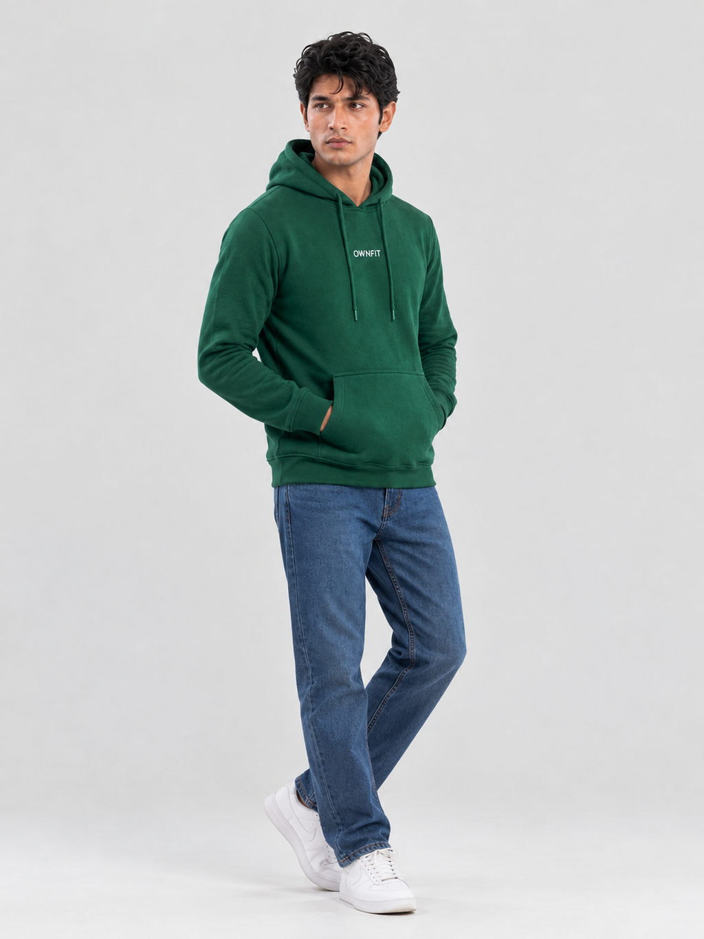 Deep green Hoodie with Ownfit DTF