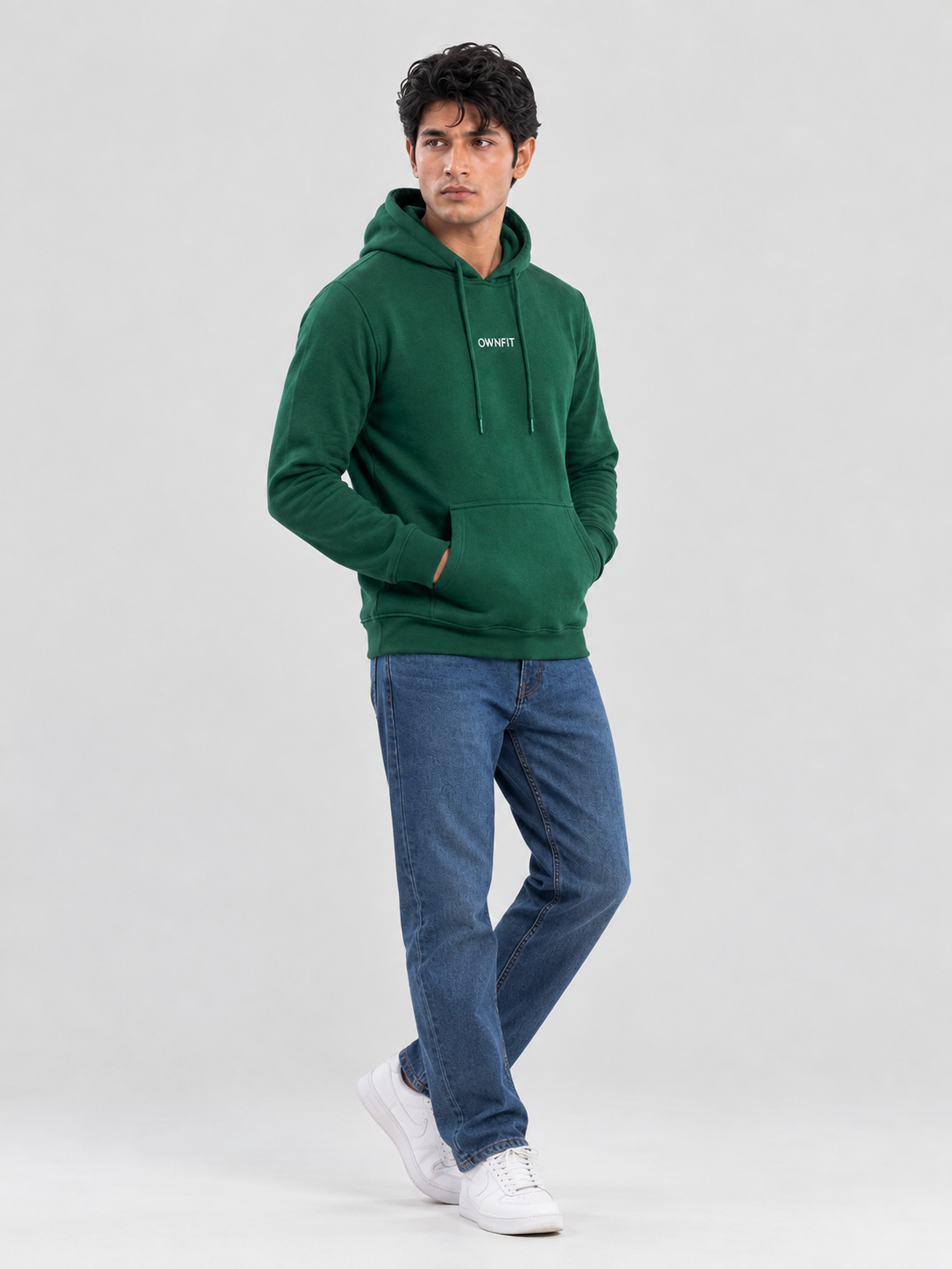 Deep green Hoodie with Ownfit DTF