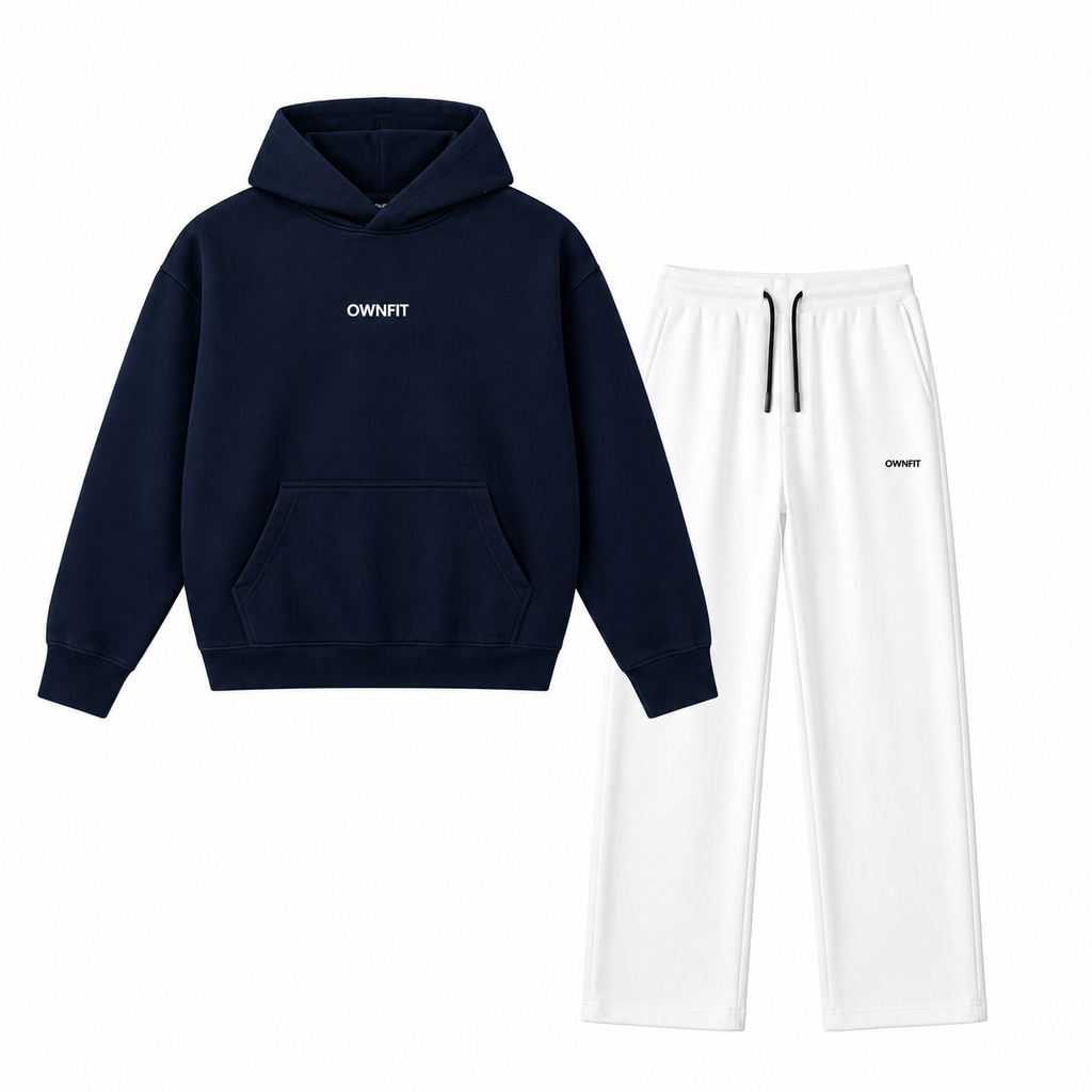 Nevy Hoodie and white baggy trouser for winters