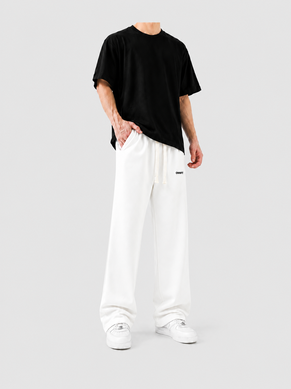 white baggy trouser for mens in
