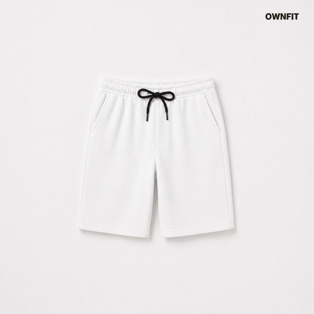 white basic shorts