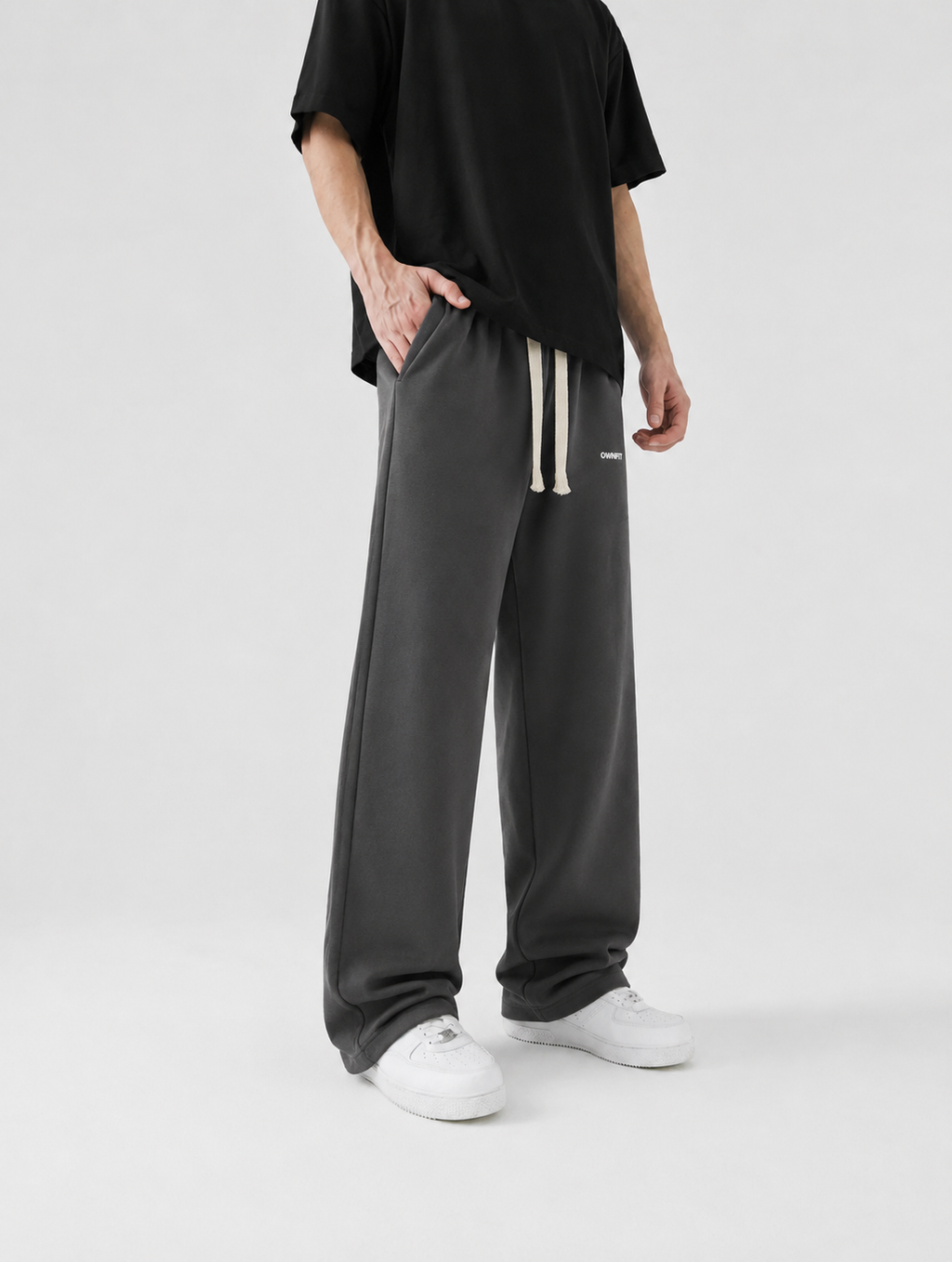 steel grey oversized trouser for mens