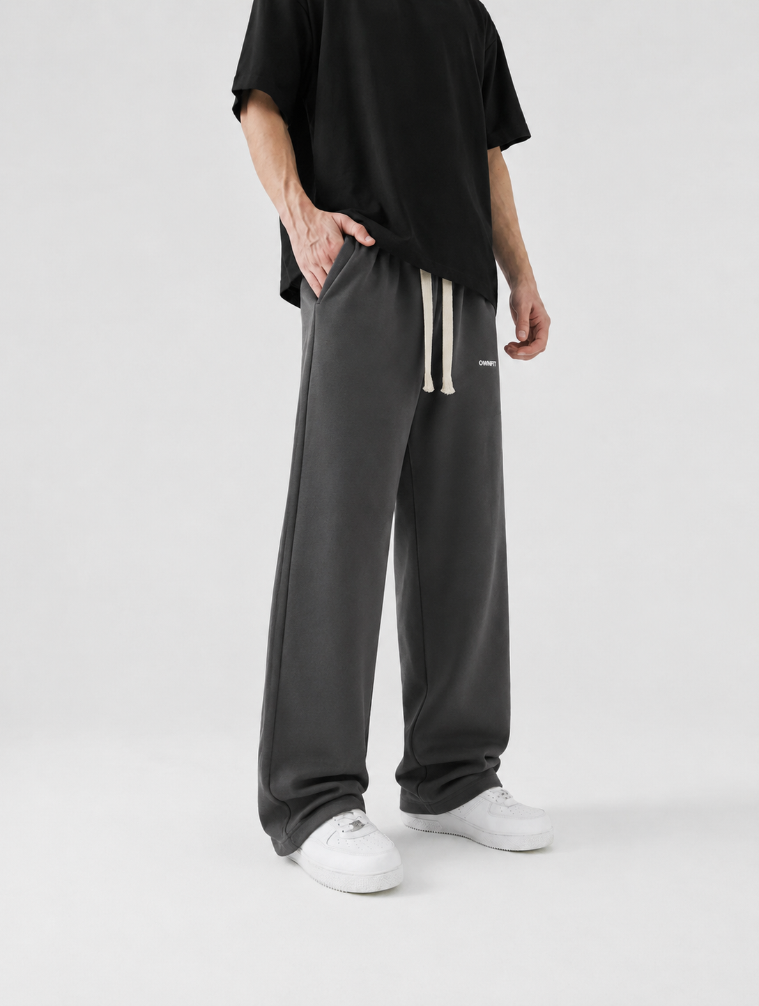 steel grey oversized trouser for mens