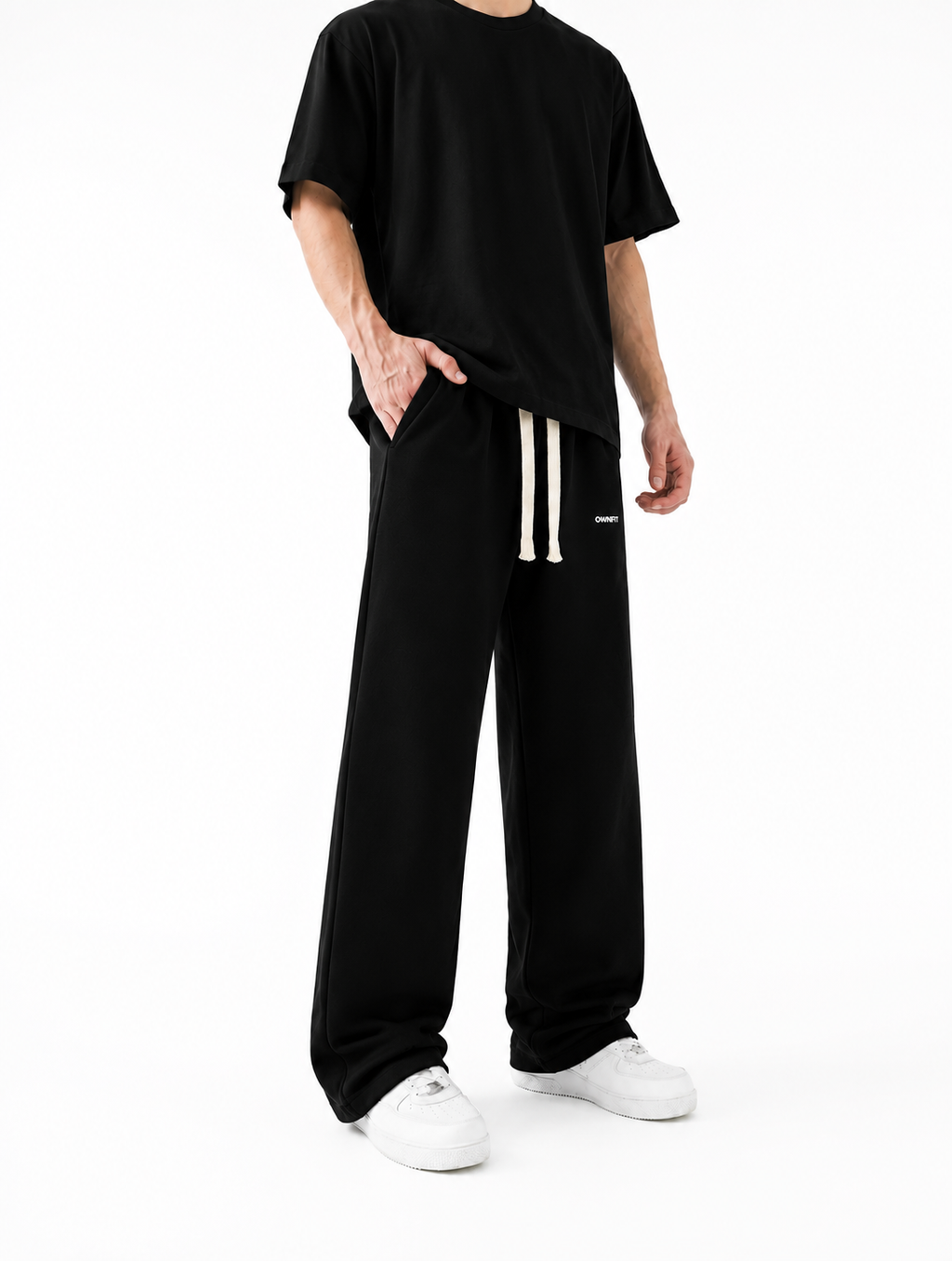 Black Oversized trouser for mens