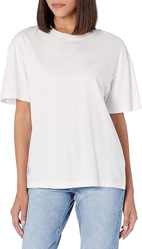 White Drop shoulder T shirt for women's