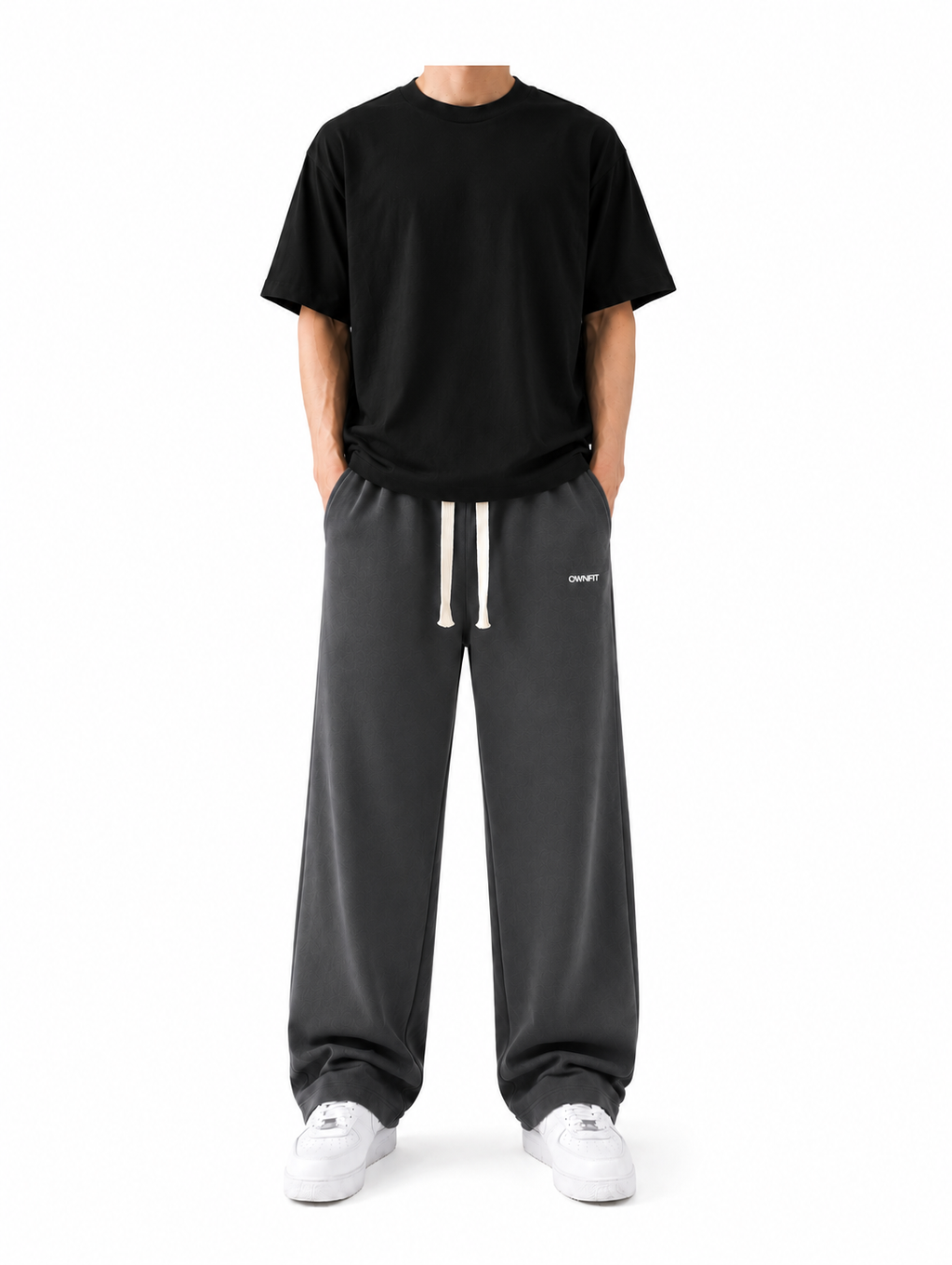 steel grey oversized trouser for mens