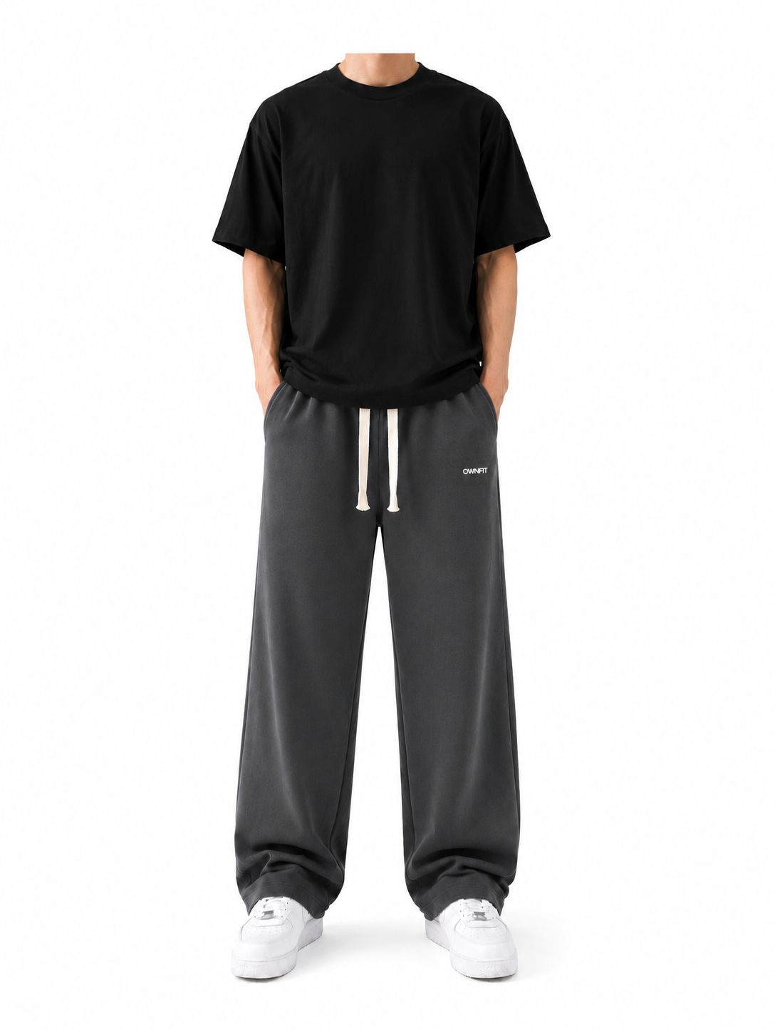 steel grey oversized trouser for mens