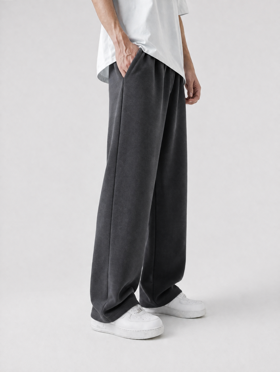 steel grey oversized trouser for mens
