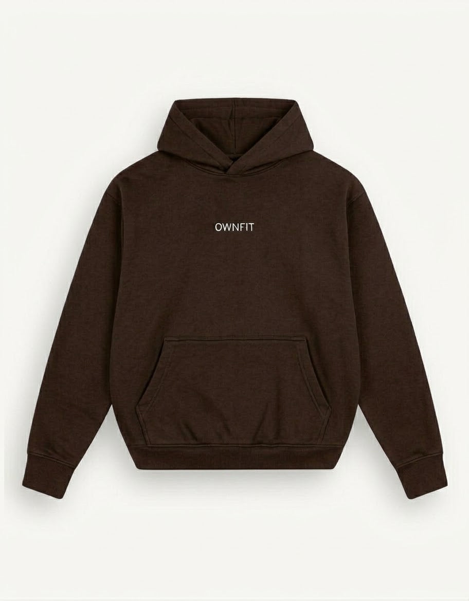 Brown hoodie and white baggy trouser