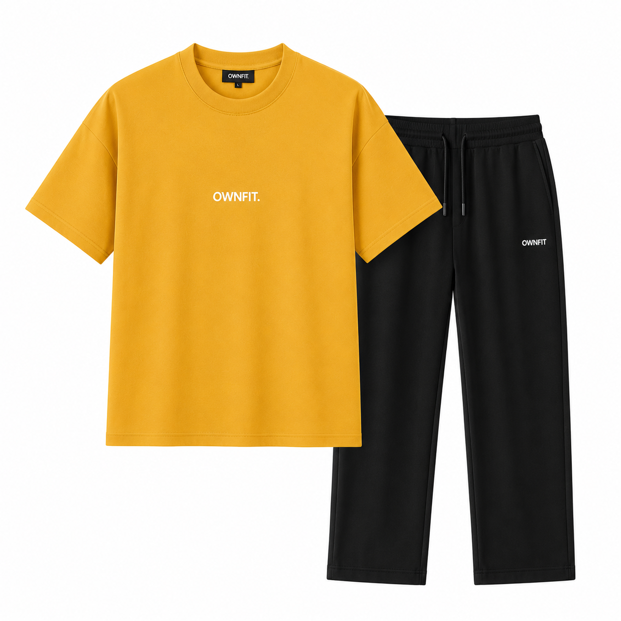 Mustard tee + plain white trouser