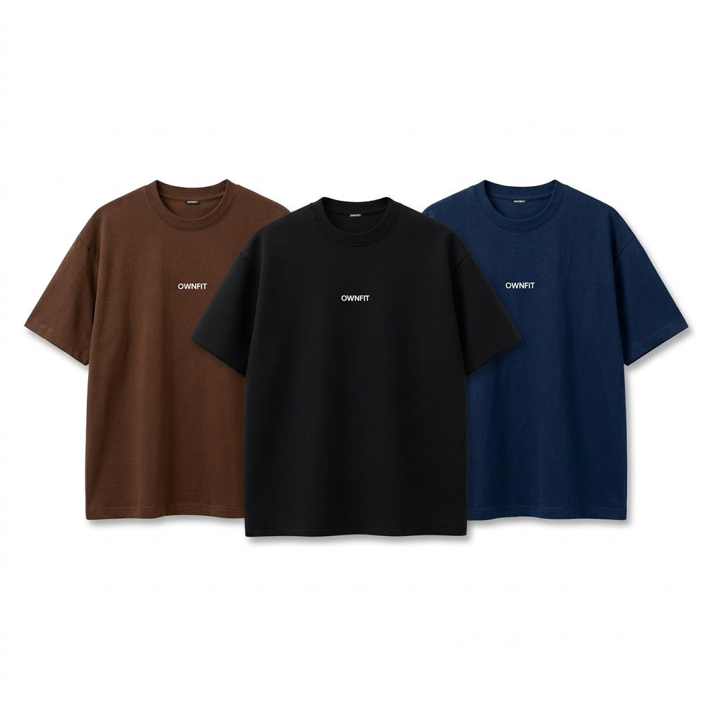 Pack of 3 tee Black nevy brown