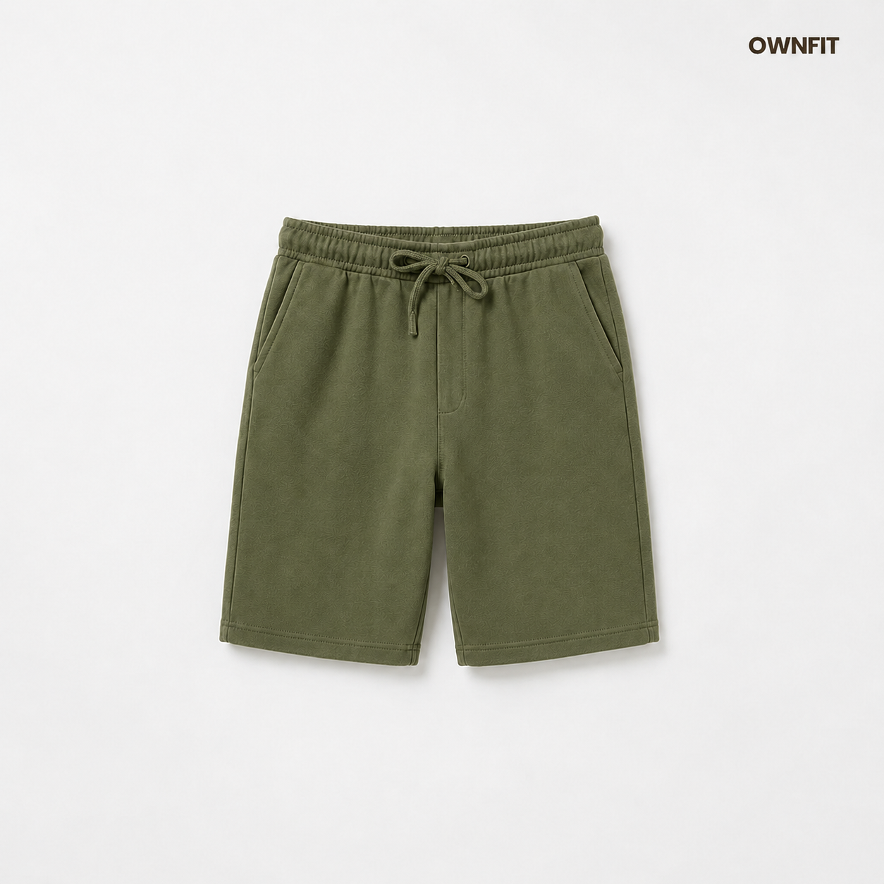 olive green basic shorts