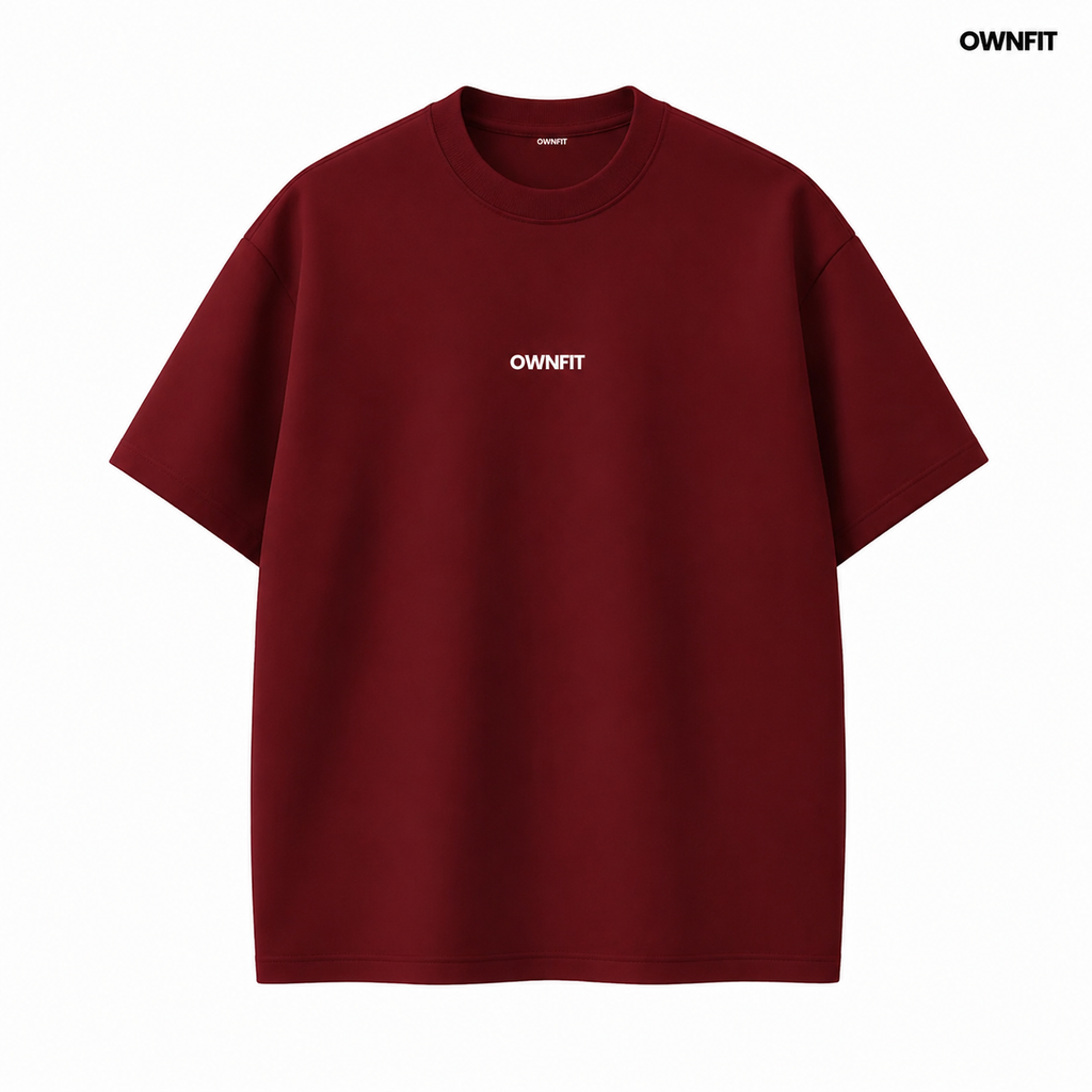 Wine red Tshirt + black plain trouser