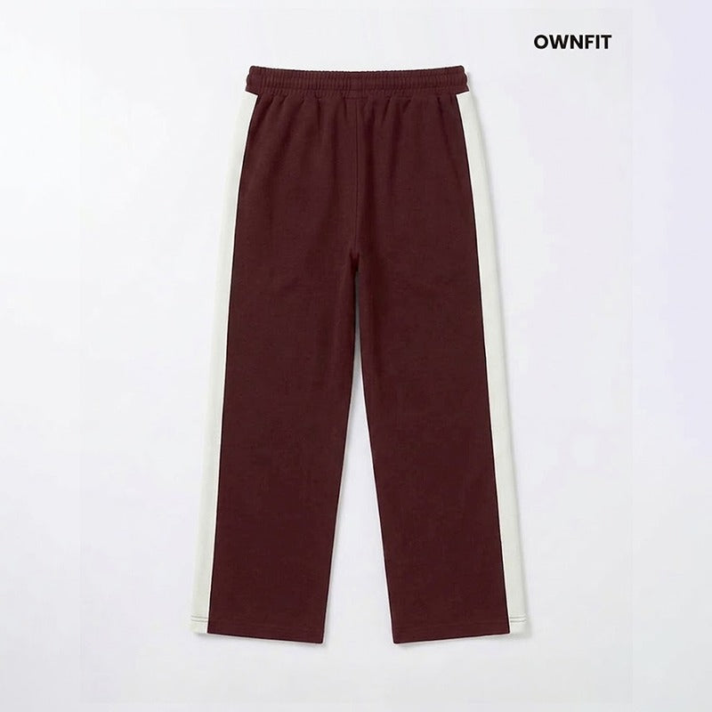 wild red white pannel straight fit trouser for mens unisex