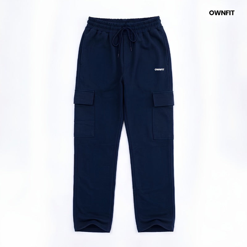 Navy two pocket cargo trouser for men's in terry unisex