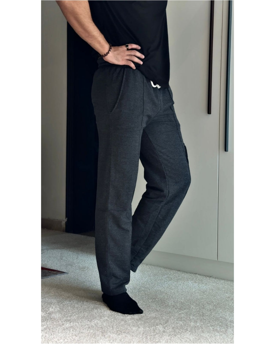 two poket charcoal oversized trouser