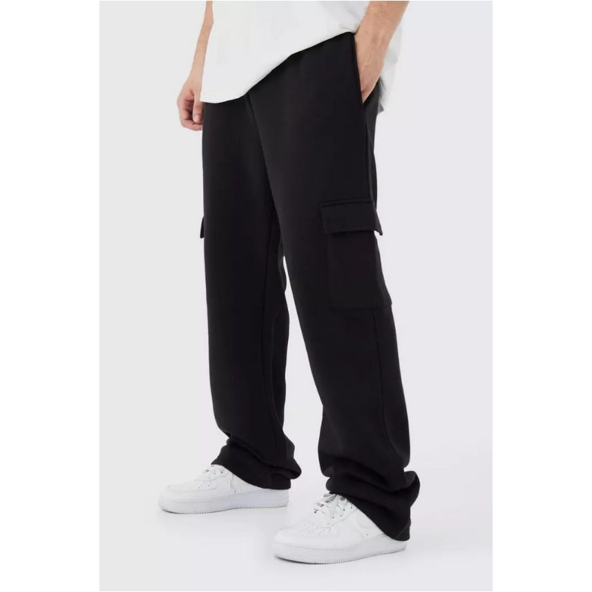 Fleece Black two pocket trouser for men's