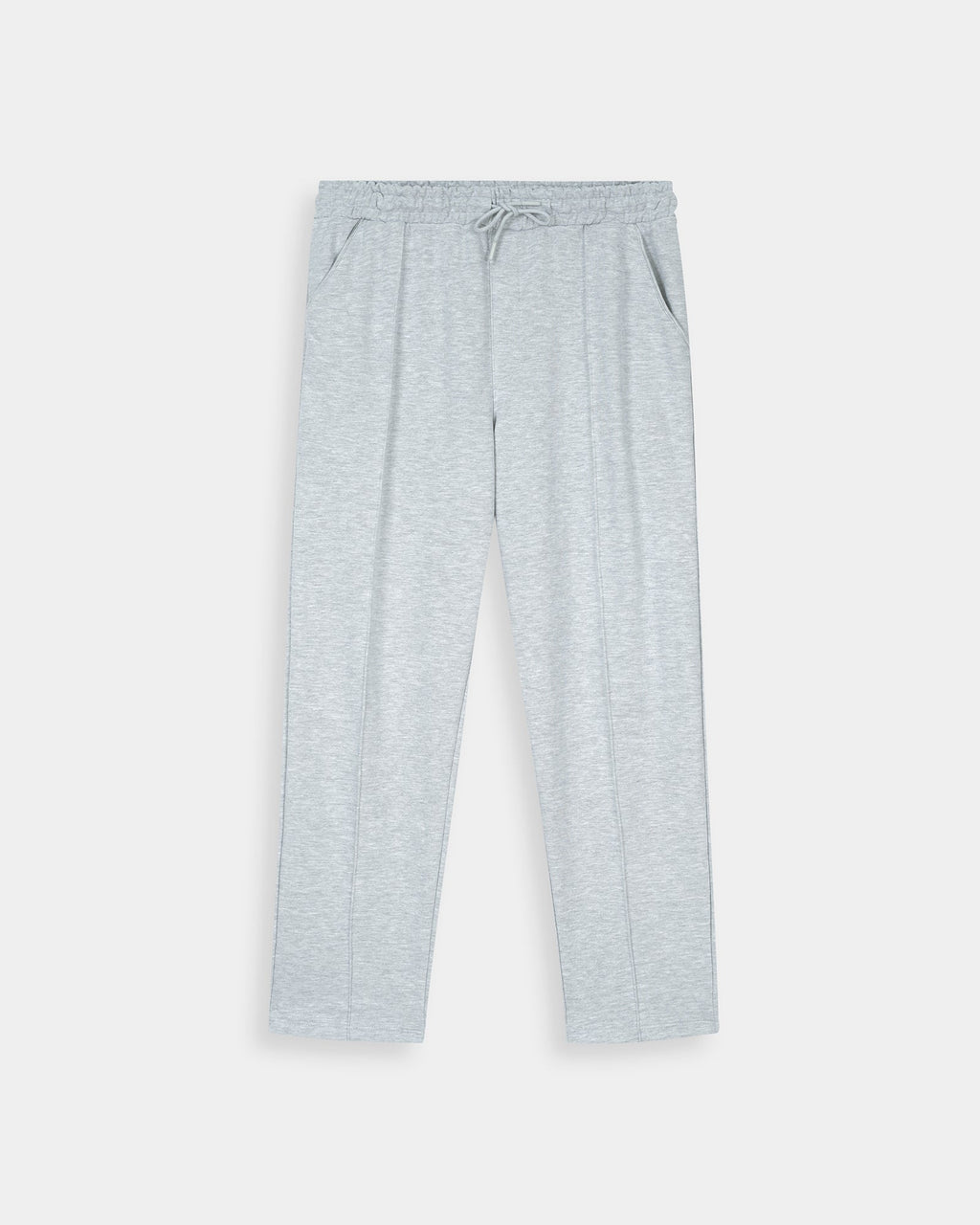 grey straight fit trouser for mens in french terry