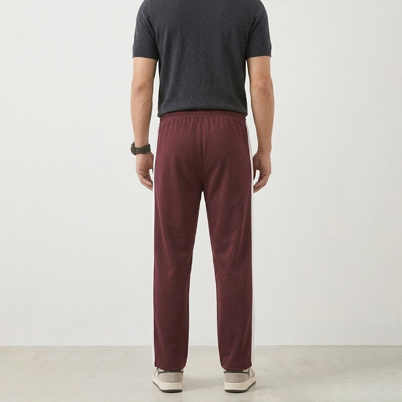 wild red white pannel straight fit trouser for mens unisex