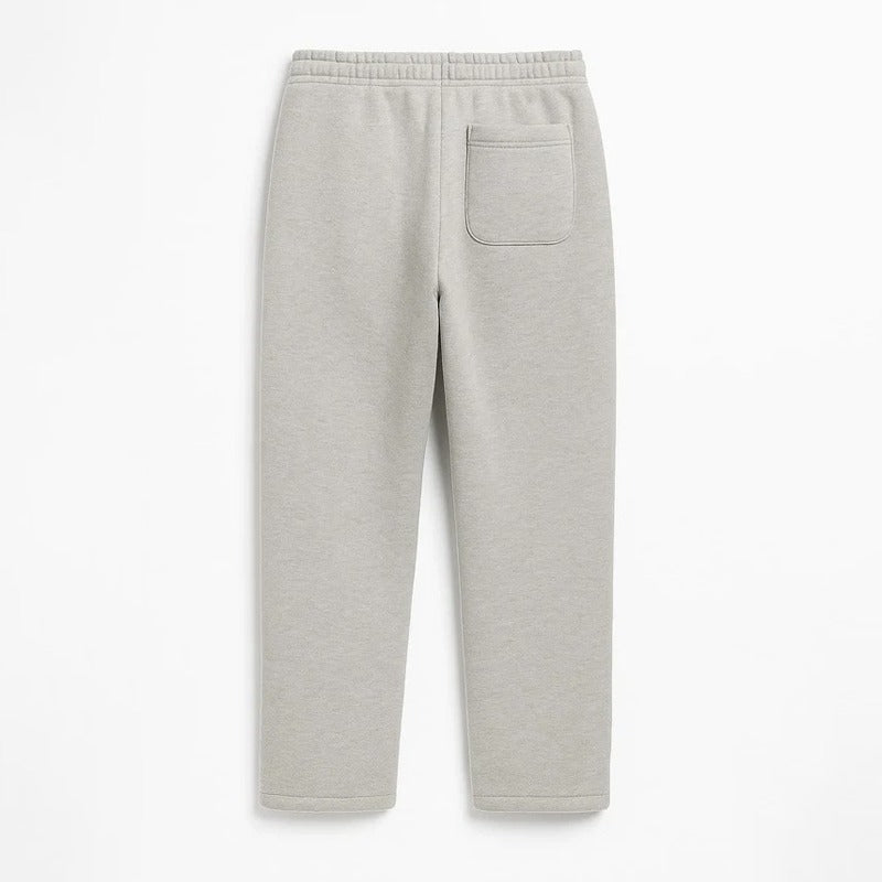 haider grey straight fit trouser for mens in french terry