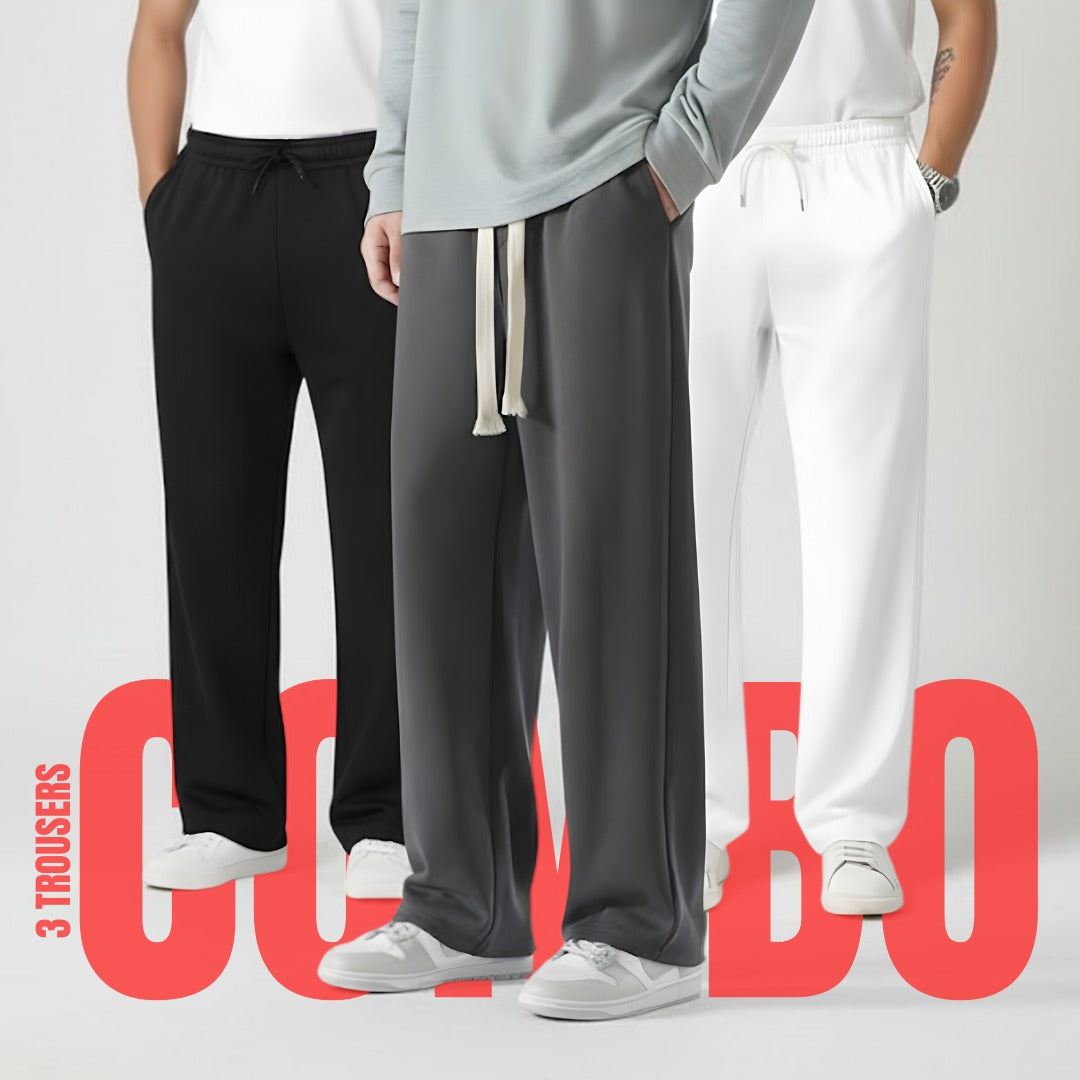 pack of three black grey white