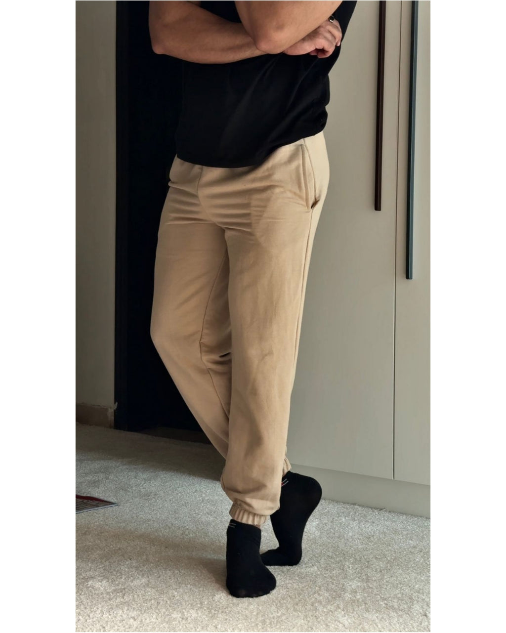 beige plain trouser for mens