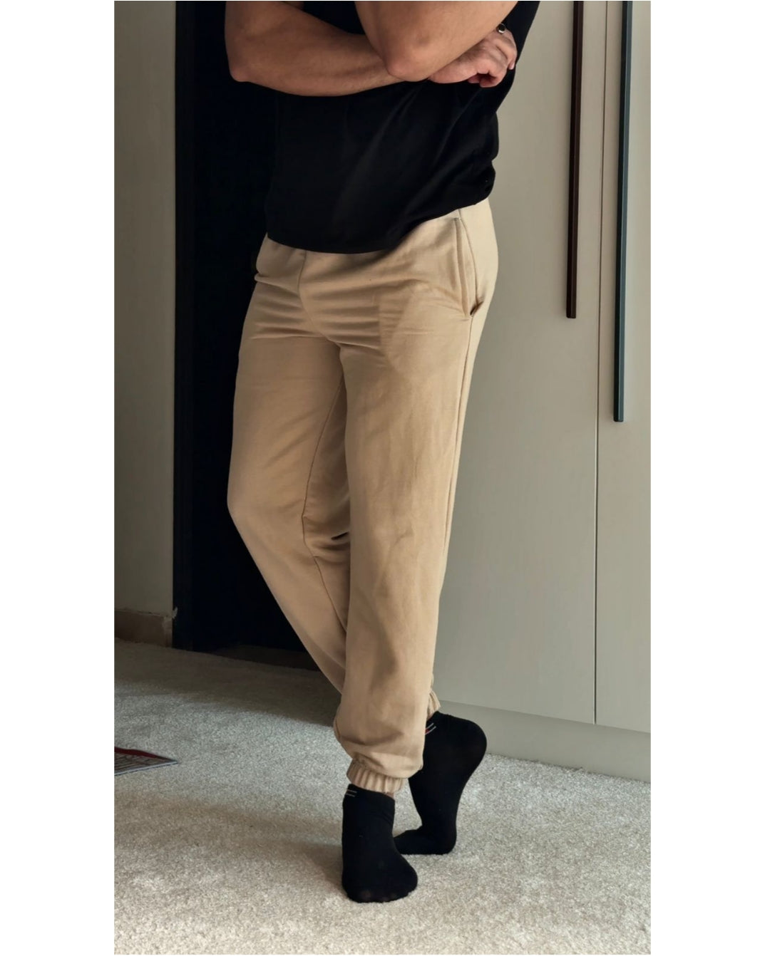 beige plain trouser for mens