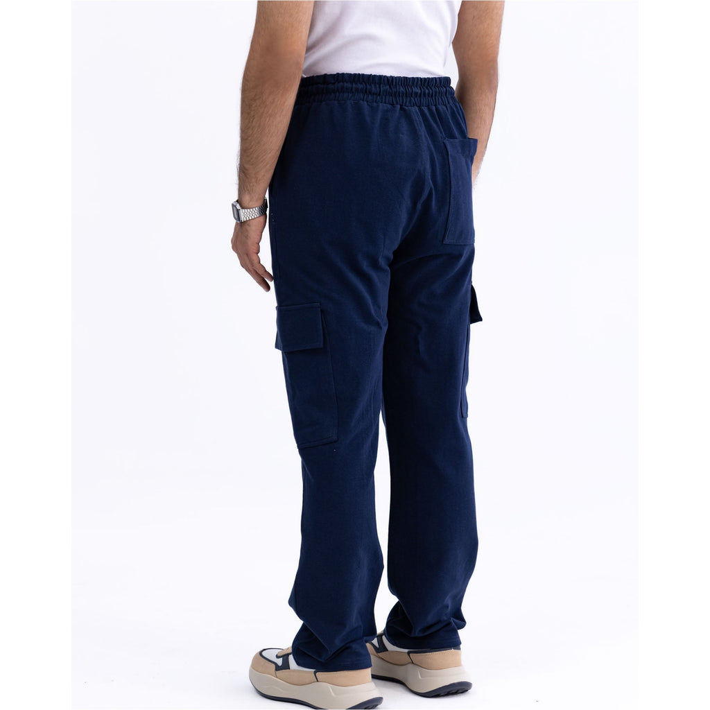 Navy two pocket cargo trouser for men's in terry