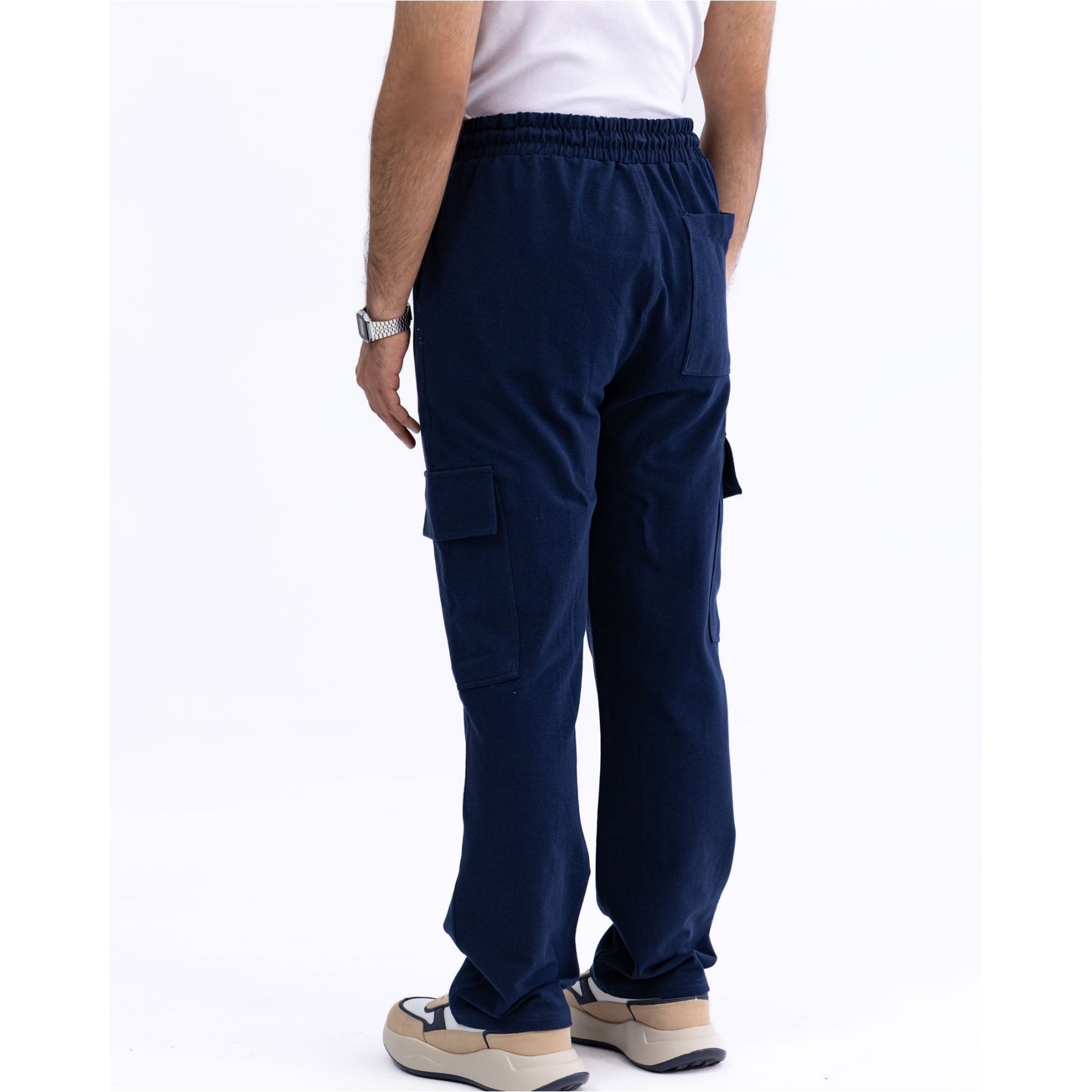 Navy two pocket cargo trouser for men's in terry