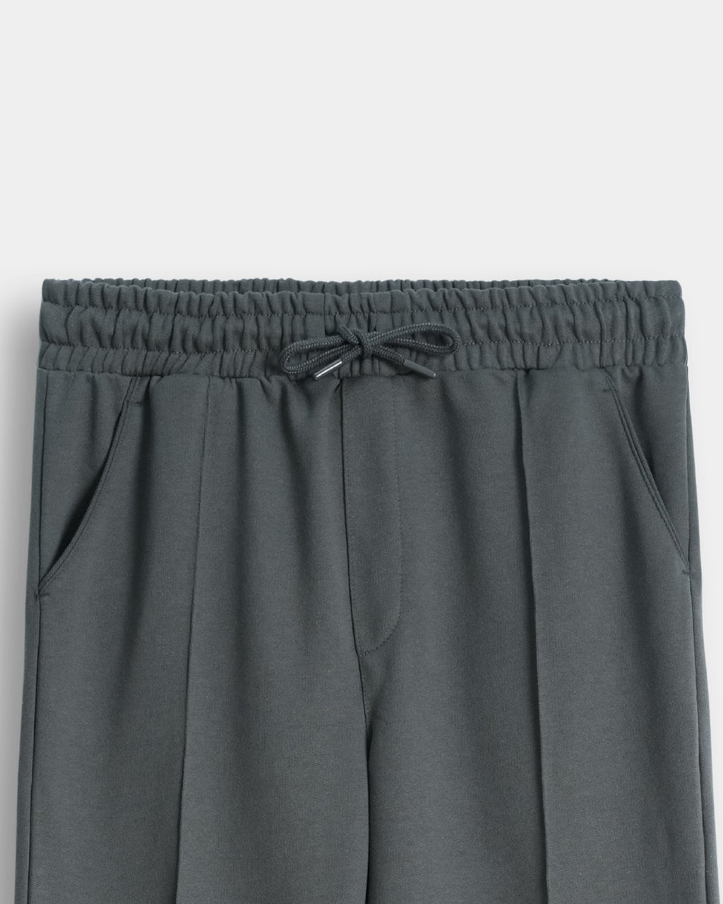 charcoal straight fit trouser for mens in french terry