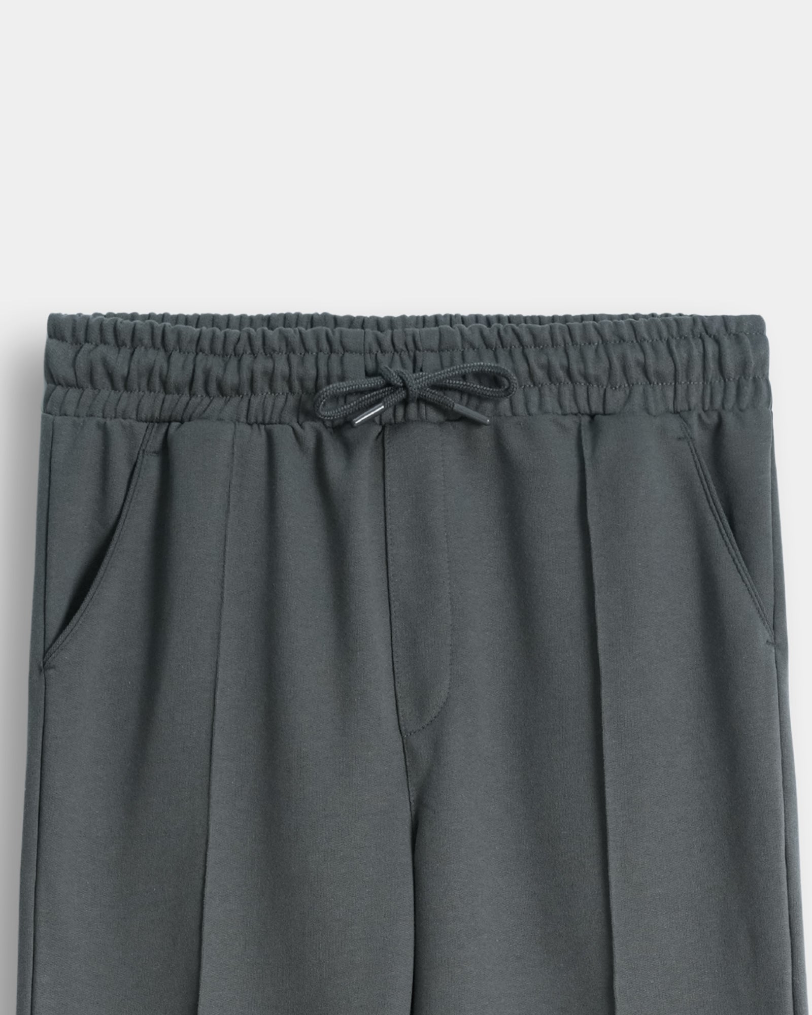 charcoal straight fit trouser for mens in french terry