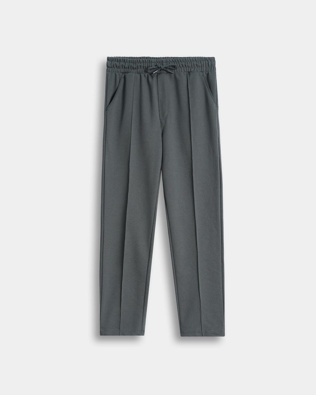 charcoal straight fit trouser for mens in french terry